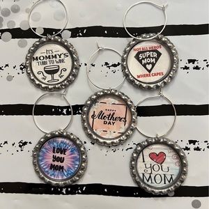 Mom Handmade Wine Glass Charms